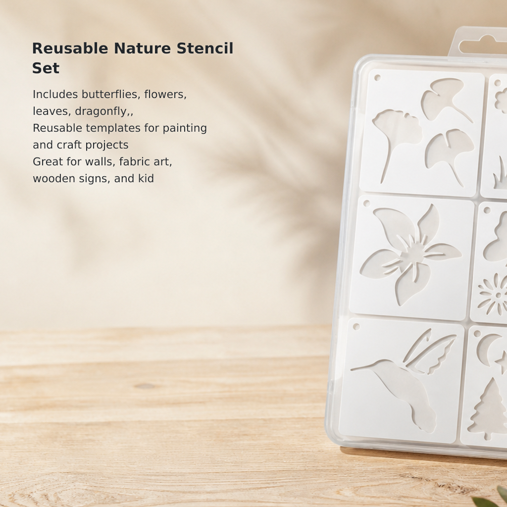 Reusable Botanical & Butterfly Stencil Set