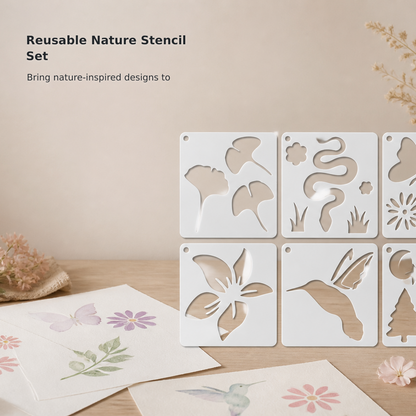 Reusable Botanical & Butterfly Stencil Set