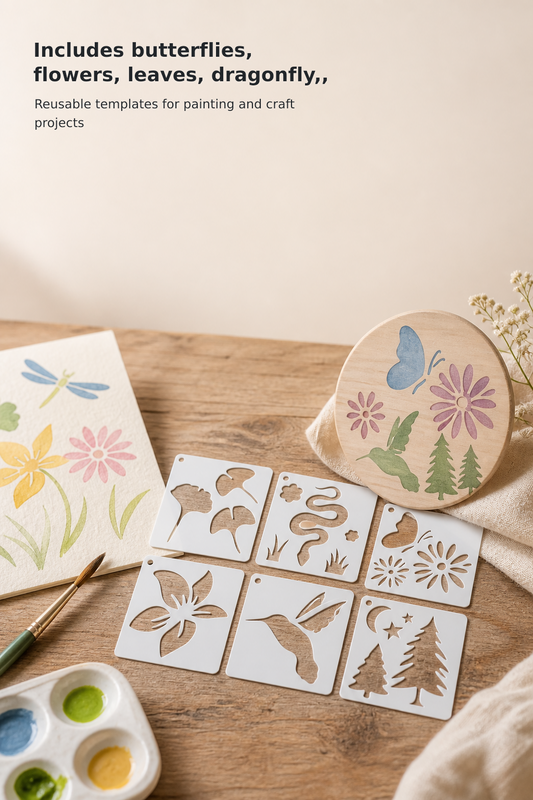 Reusable Botanical & Butterfly Stencil Set