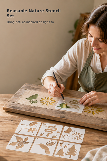 Reusable Botanical & Butterfly Stencil Set